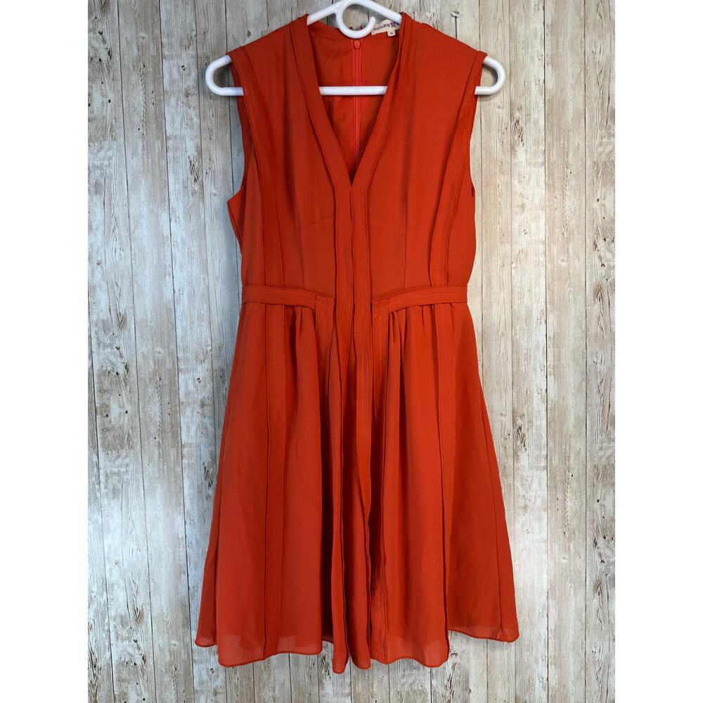 Altard State Dress Womens Sz S Orange V Neck Sleeveless‎ Fit & Flare Deco modern
